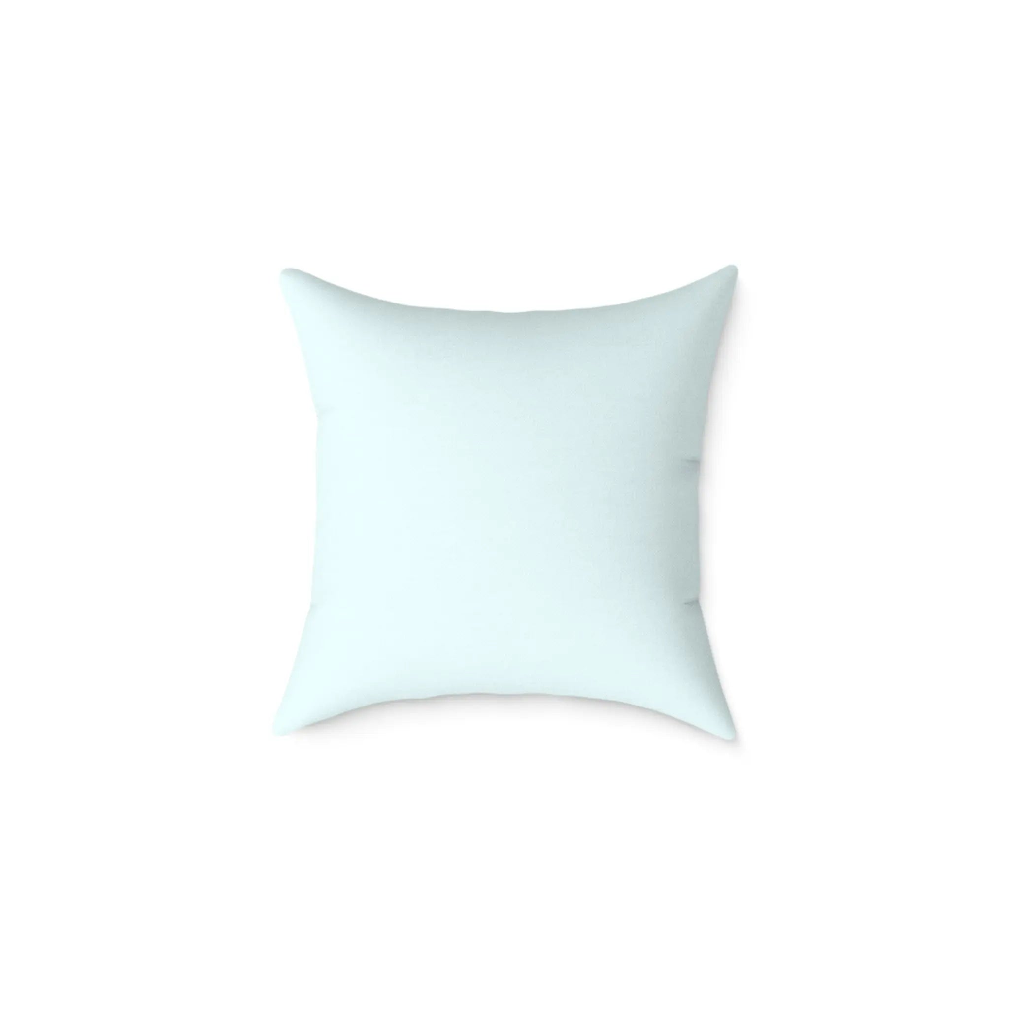 Aqua Versailles Throw Pillow in light aqua solid fabric, square cushion.