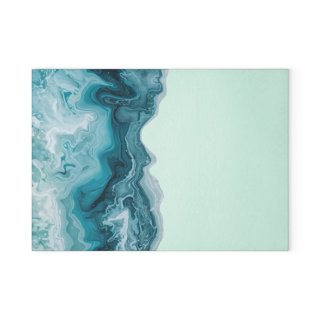 Abstract Wave Glass Cutting Board Printify