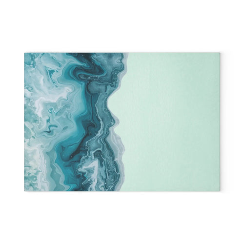 Abstract Wave Glass Cutting Board Printify