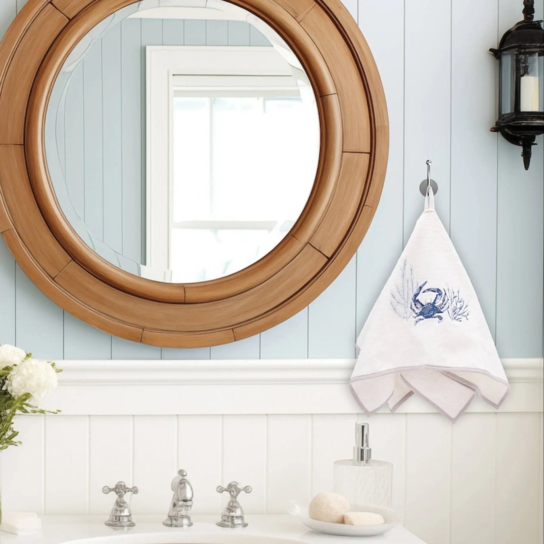 Blue Crab Terrycloth Guest Hand Towel Loving Coastal Living