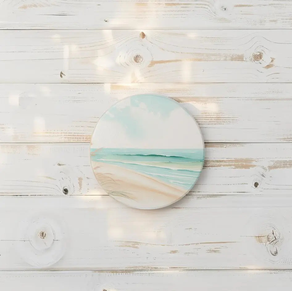 Ceramic Coaster Beach Theme Set Printify