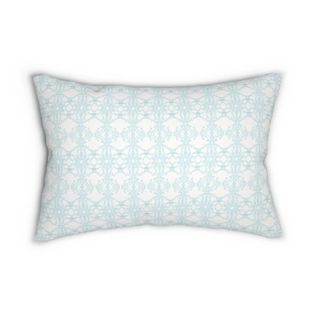 Seaglass Damask Pattern Lumbar Pillow Printify
