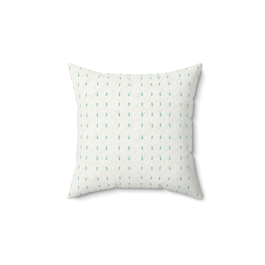 Capri Polka Dot Throw Pillow with turquoise dots on a cream background.