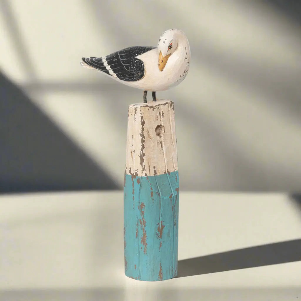 Vintage Nautical Seagull Figurine on Buoy Vintage Shopper