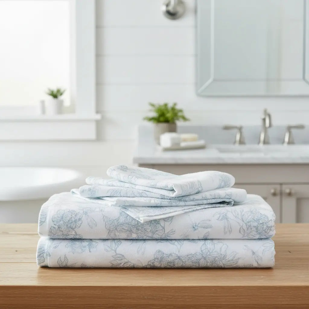 Chatham Hydrangea Cotton Bath Towel Printify