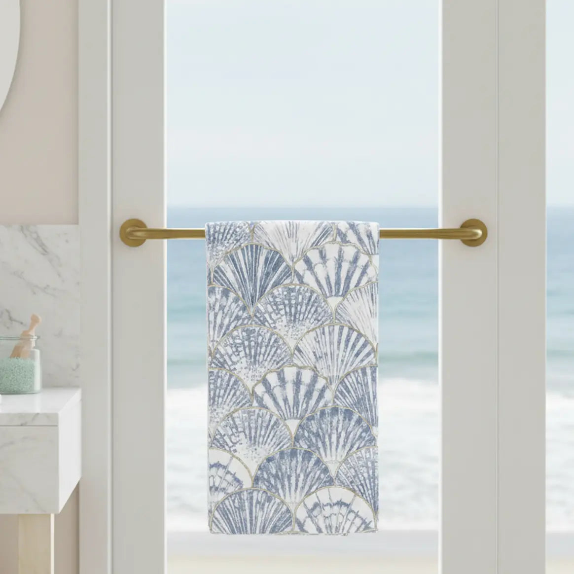 Nantucket Shell Hand Towel Printify