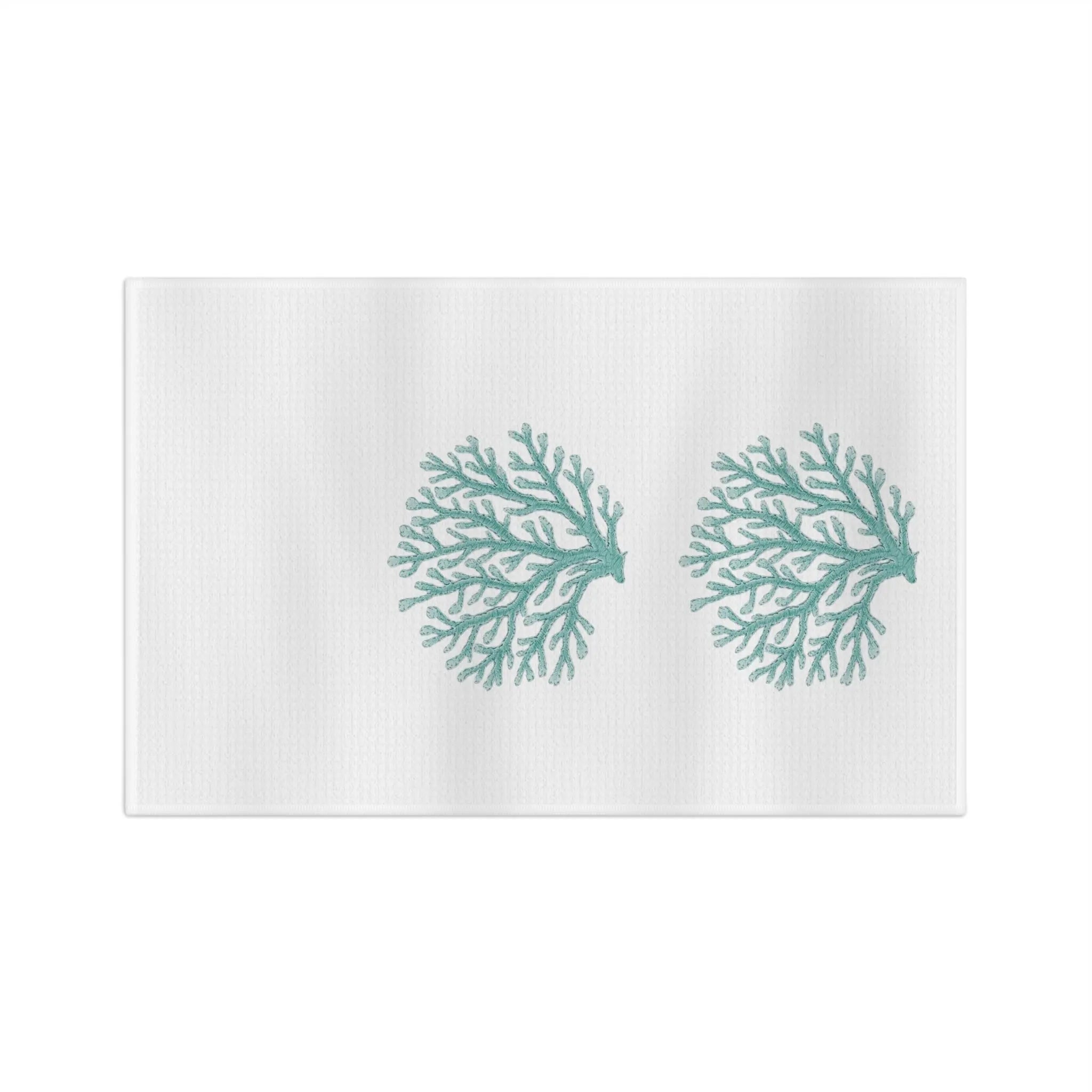 Aqua Coral Reef Kitchen Towel Printify