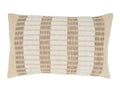 Textured sand‑and‑cream cushion offering subtle pattern for modern organic interiors.