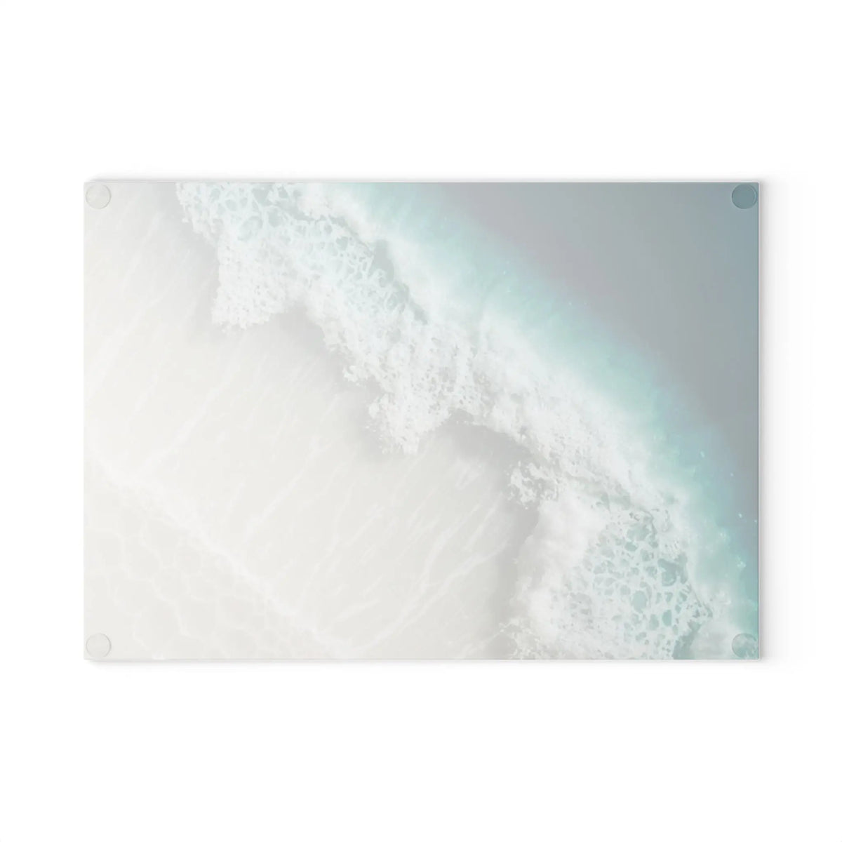 Coastal ocean wave glass serving board for table decor