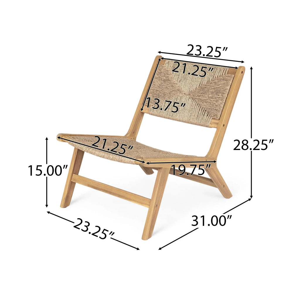 Light teak acacia lounge chair
