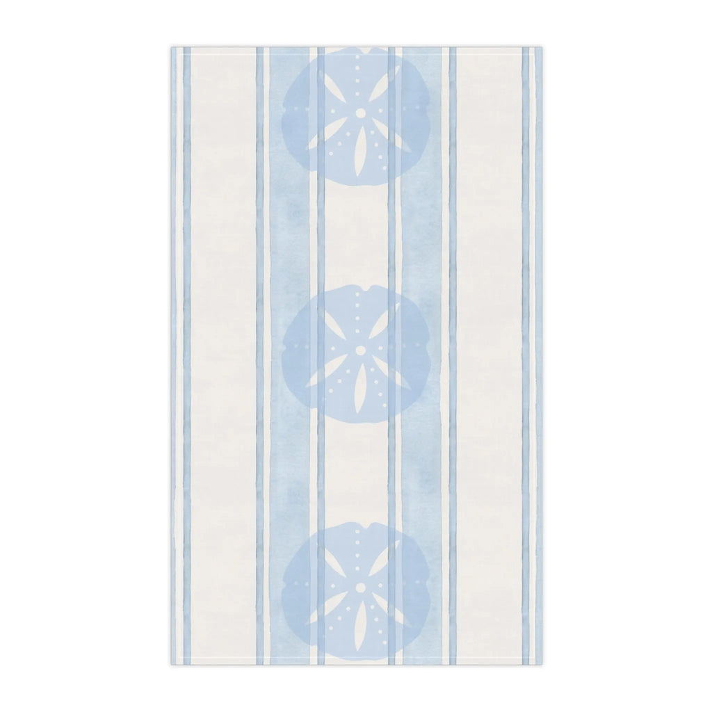 Light Blue Sand Dollar Kitchen Towel Printify
