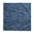 Navy blue seashell tablecloth for a summer coastal entertaining table