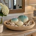 Coastal shell candle for nautical home decor