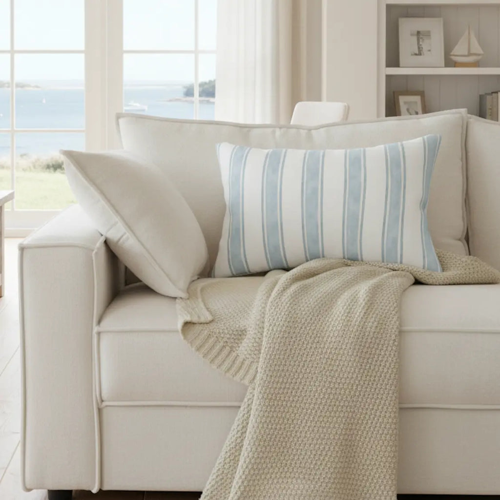 Shoreline Stripe Lumbar Pillow Printify