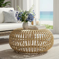 Coastal Woven Rattan Coffee Table HouseOfZazla