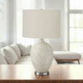 Contemporary Cream Ceramic Table Lamp HouseOfZazla