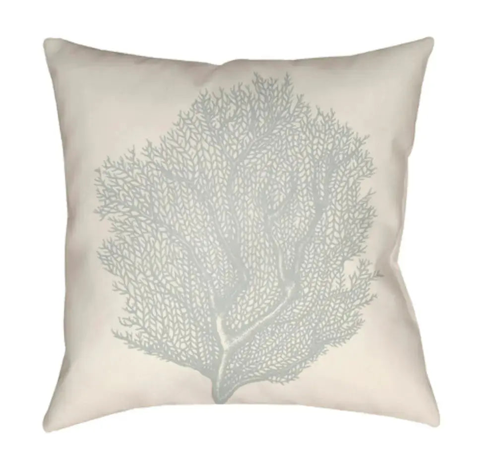Coral reef pattern indoor outdoor throw pillow for beach house living rooms