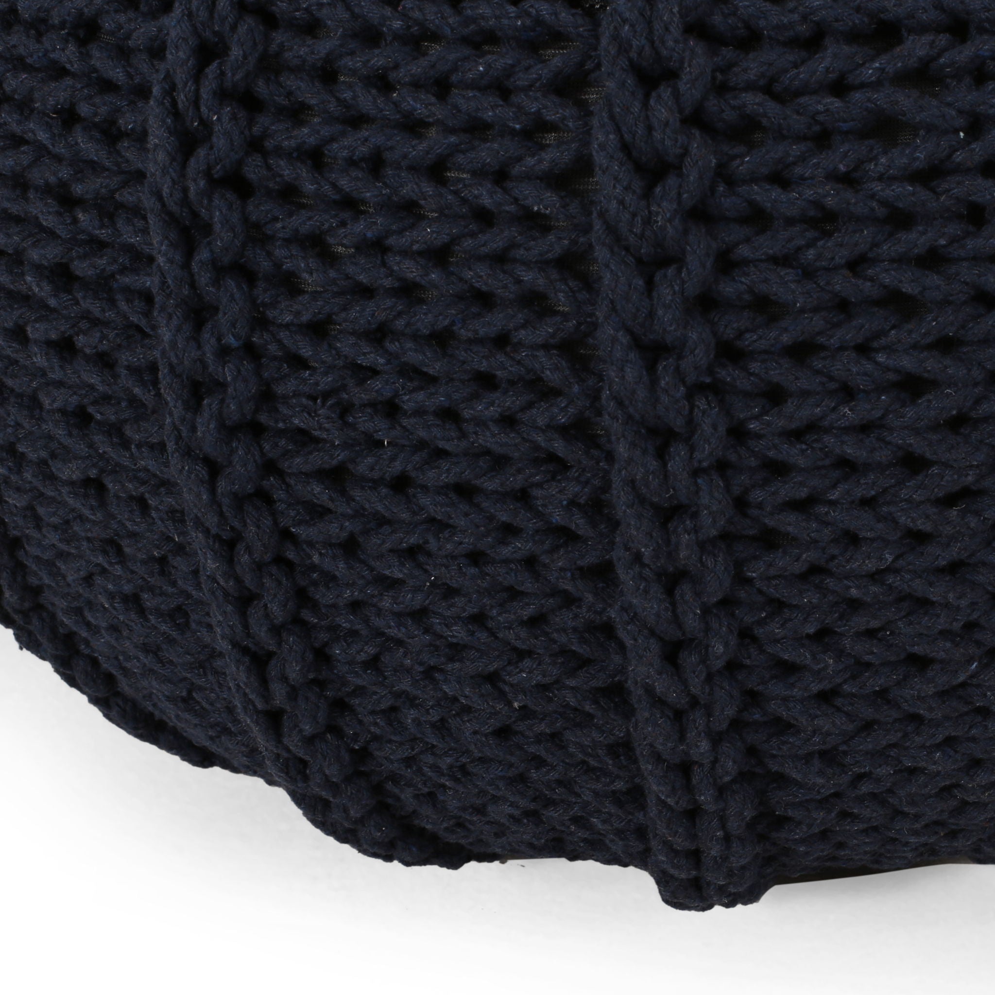 Bordeaux Knitted Round Pouf Ottoman And Floor Cushion  Accent Poufs