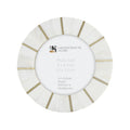 scalloped bone inlay round picture frame with brass detail