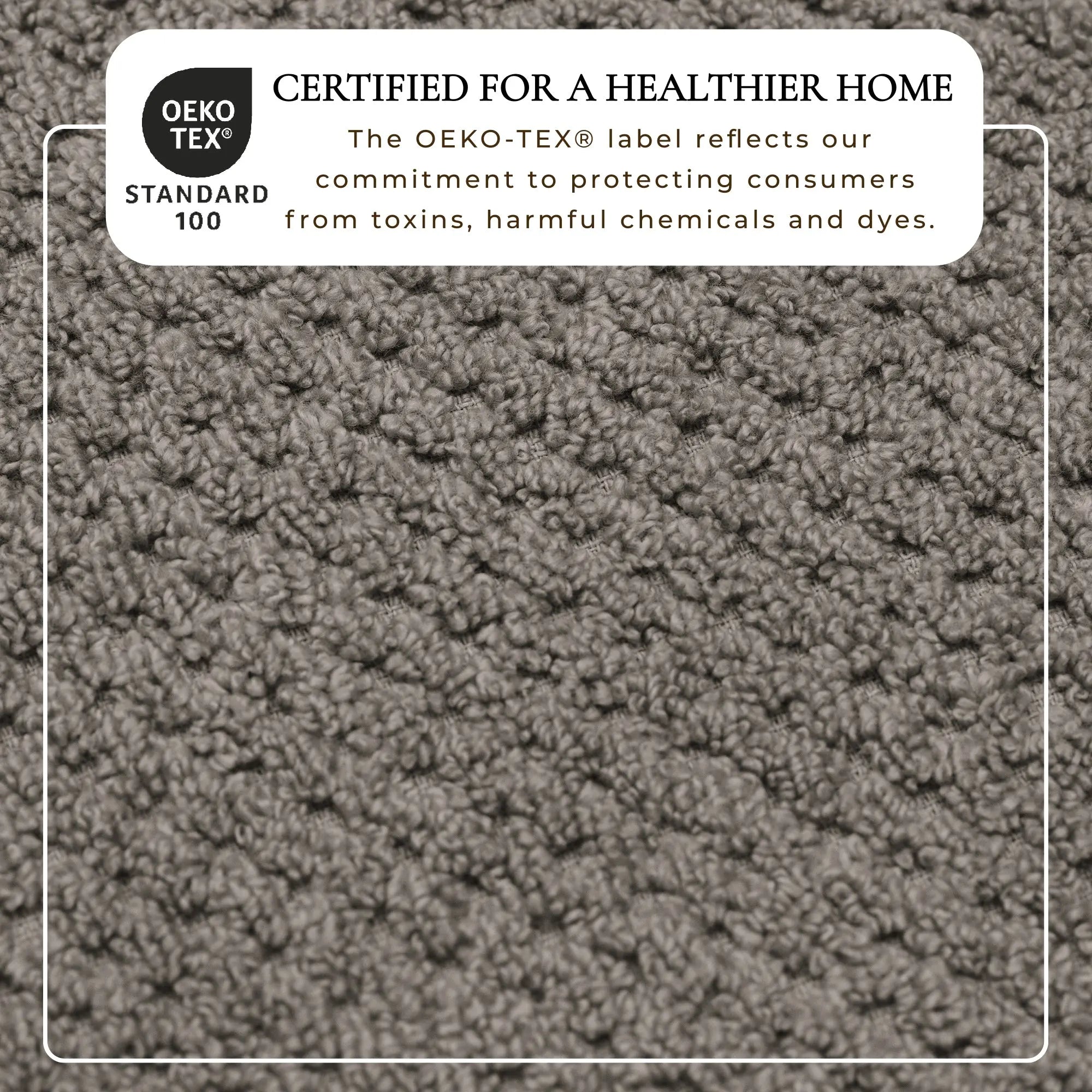100% cotton bath towel set in gray; Giuliana Collection by Great Bay Home, OEKO-TEX certified