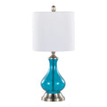 Coastal Blue Seeded Glass Drum Shade Table Lamp HouseOfZazla