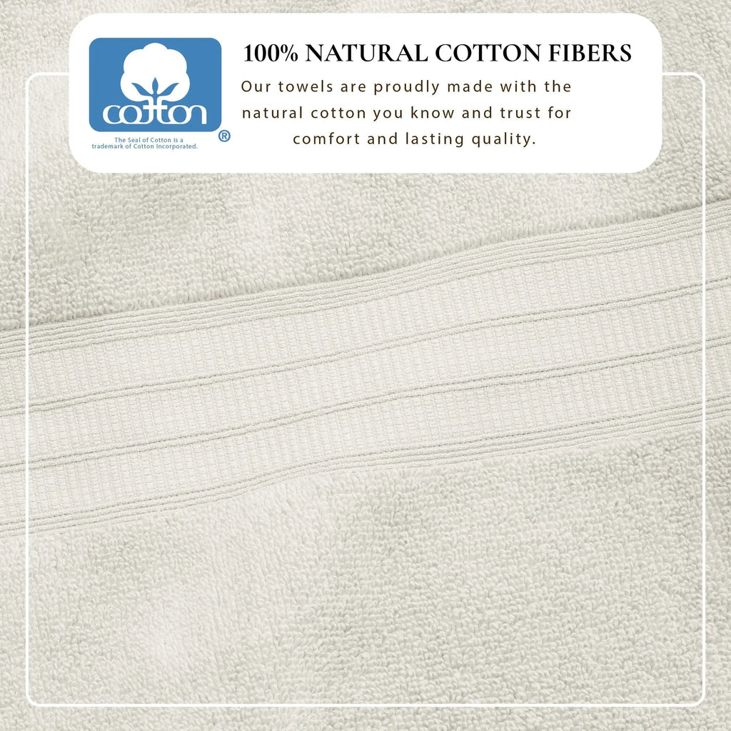 100% cotton bath towel set, Chiara Collection, two beige towels with ribbed band