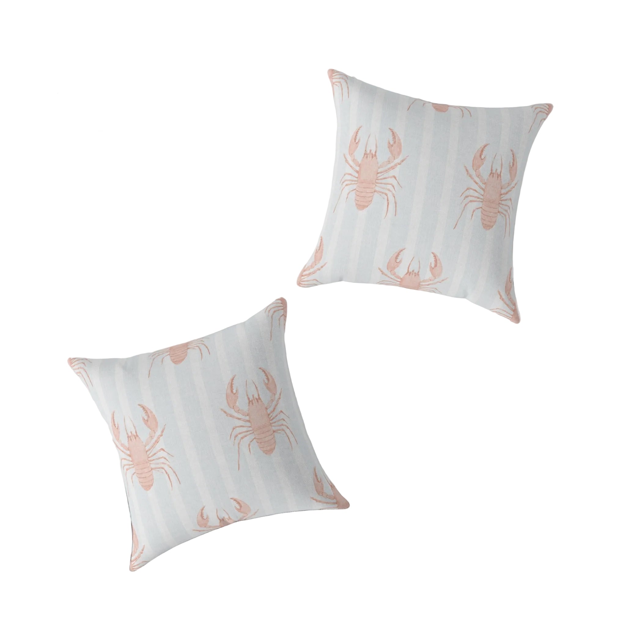 Lobster pattern square throw pillow cover for coastal and nautical home decor