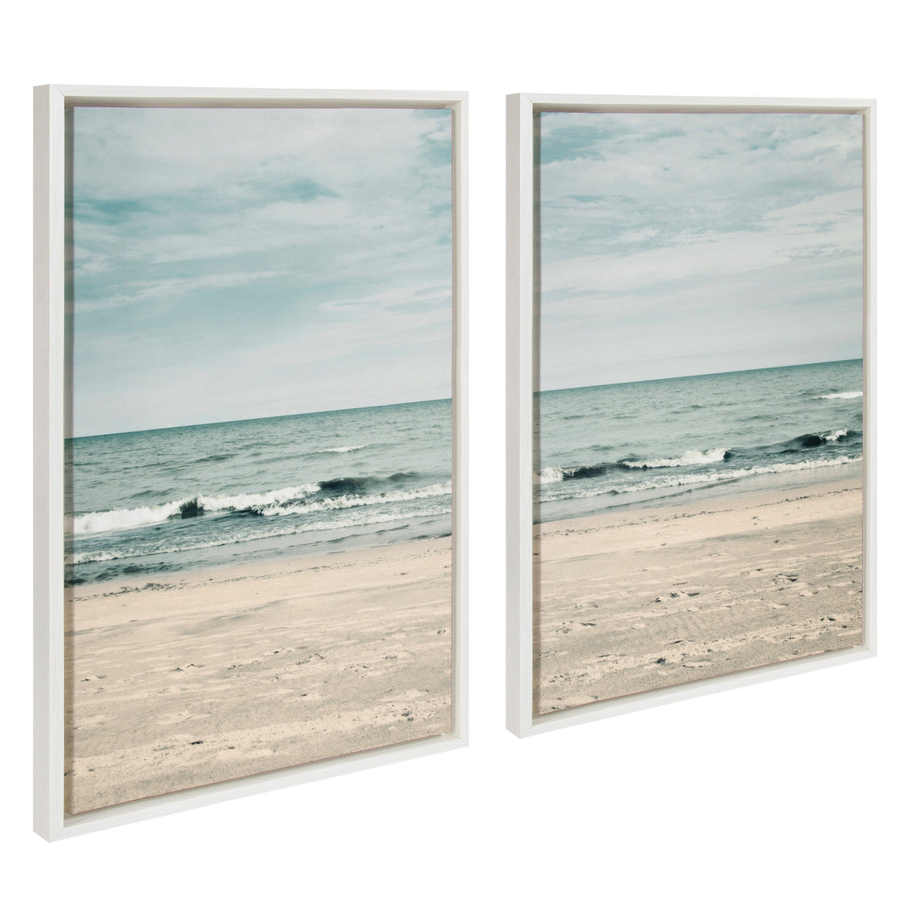 Elegant framed canvas art for a luxury beach house or coastal living room.