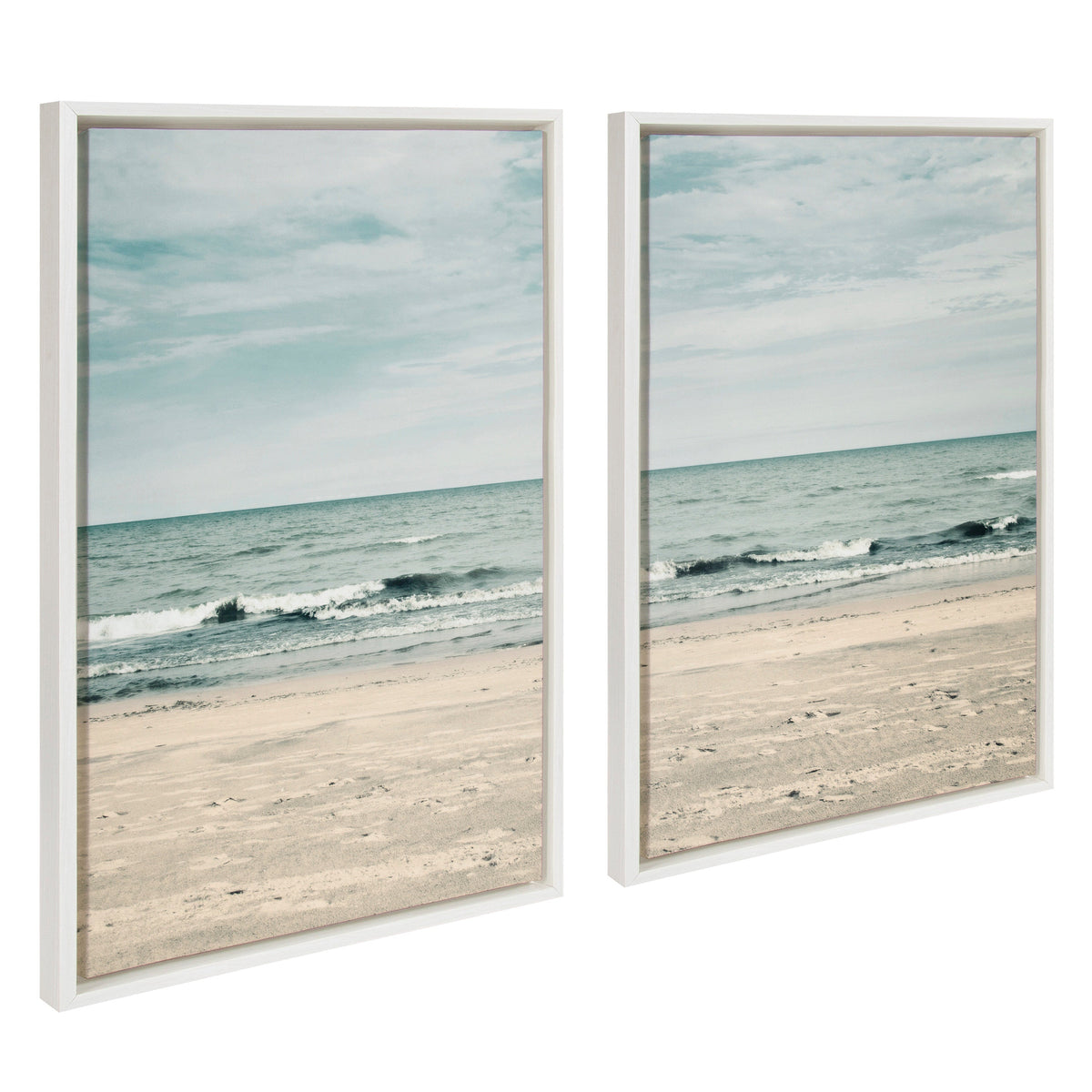 Elegant framed canvas art for a luxury beach house or coastal living room.