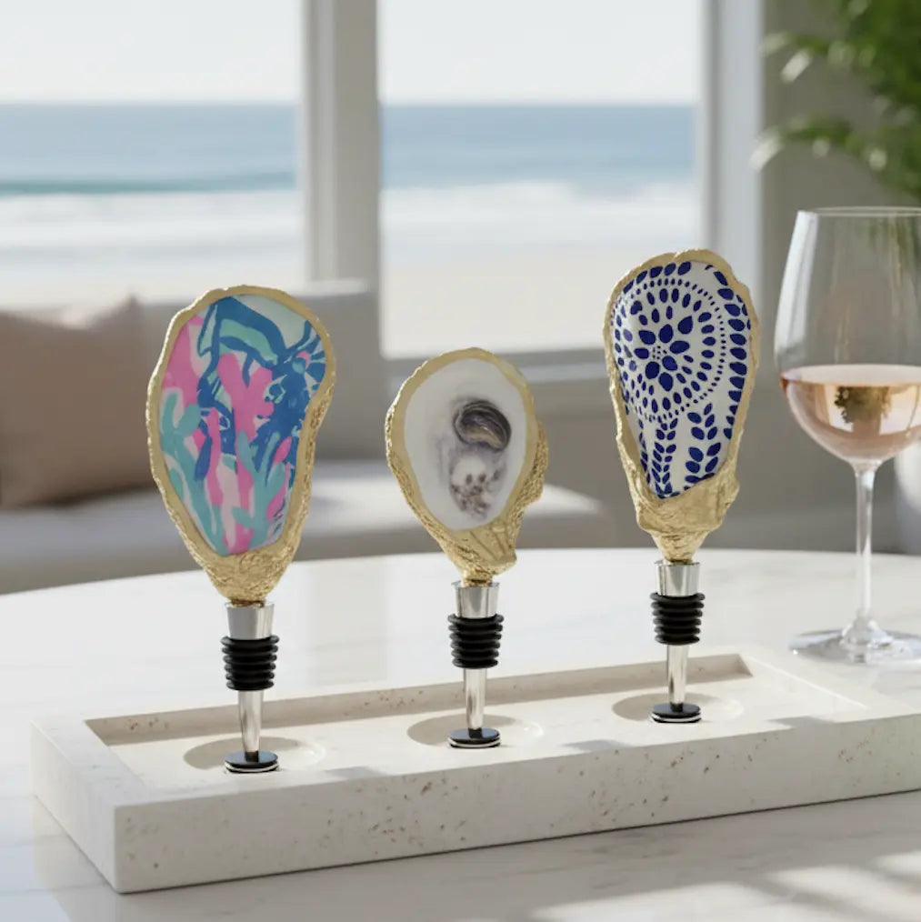 Luxury Coastal Oyster Shell Wine Stopper The Gilded Shell