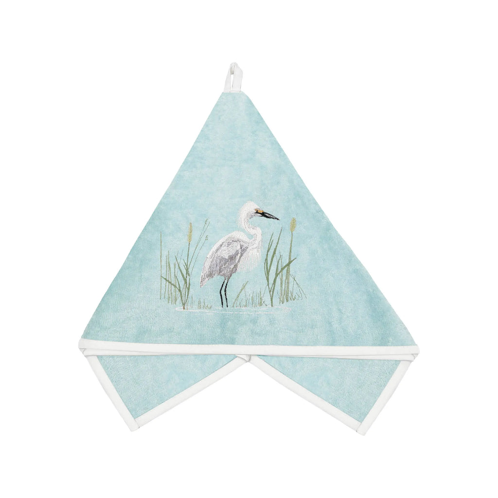 White Egret Bird Terrycloth Guest Hand Towel Loving Coastal Living