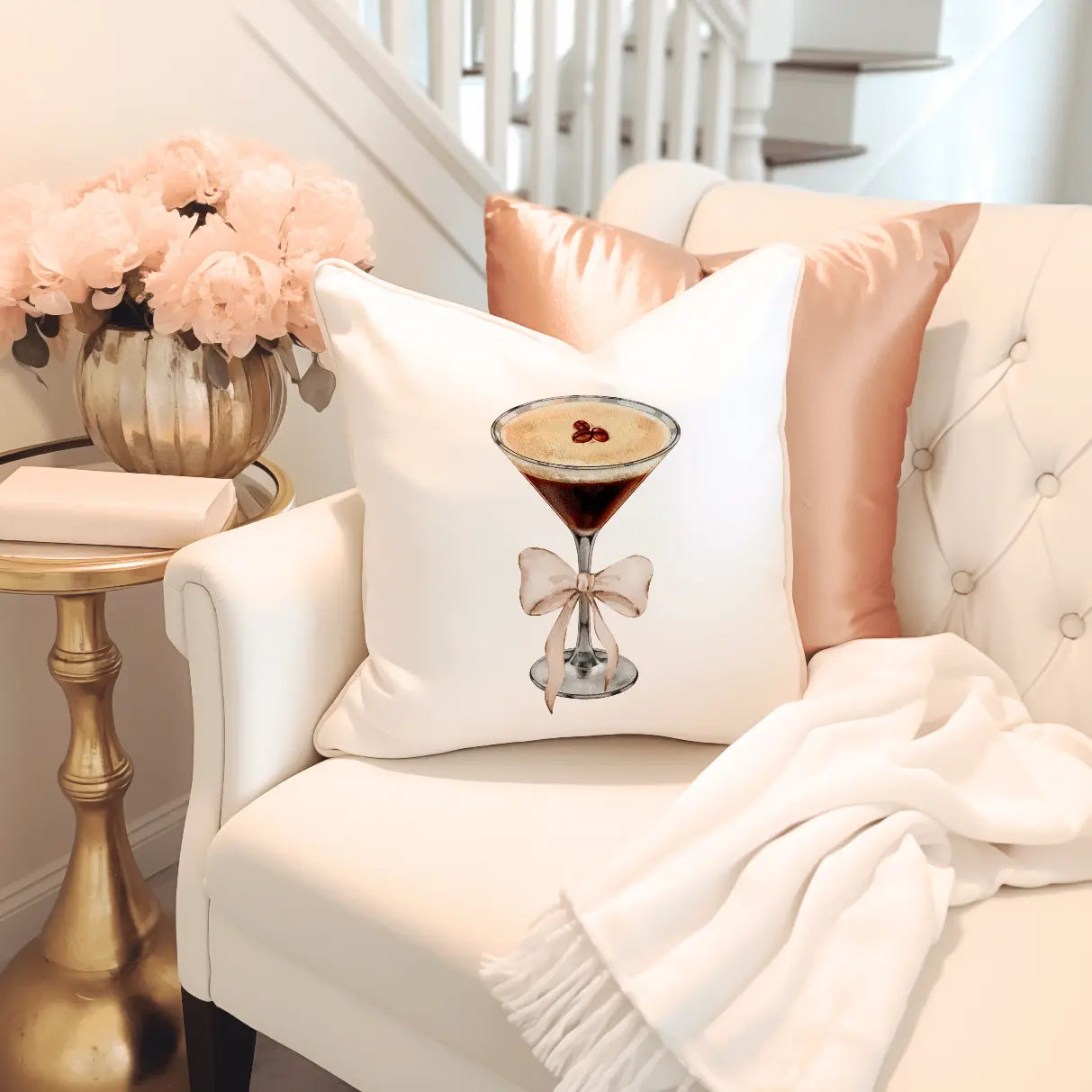 Coquette Espresso Martini Throw Pillow Printify