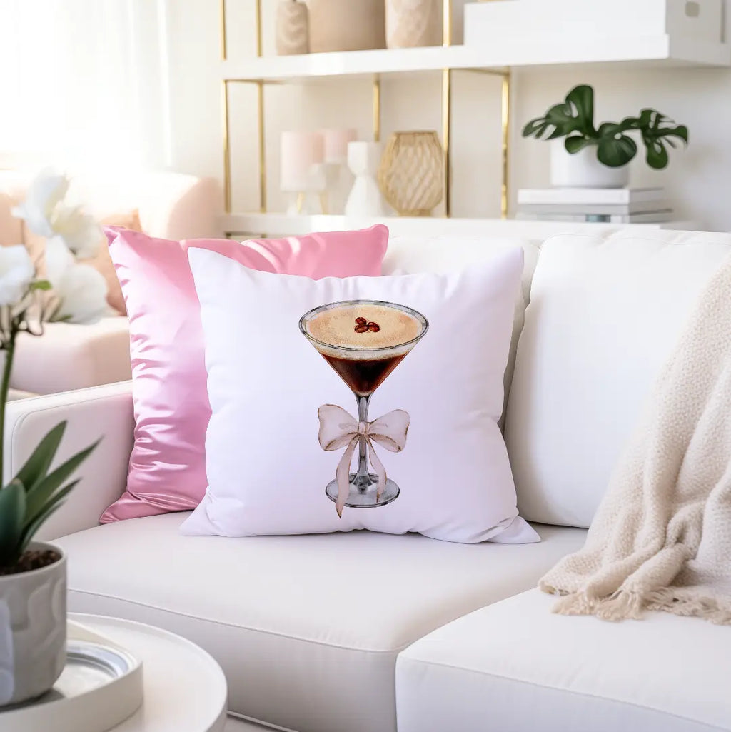 Coquette Espresso Martini Throw Pillow Printify