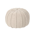 Bordeaux Knitted Round Pouf Ottoman And Floor Cushion  Accent Poufs