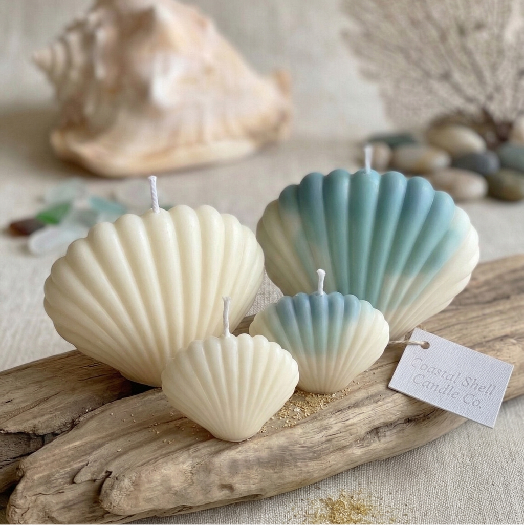 Shell Candle | Handmade Coastal Decor  candles