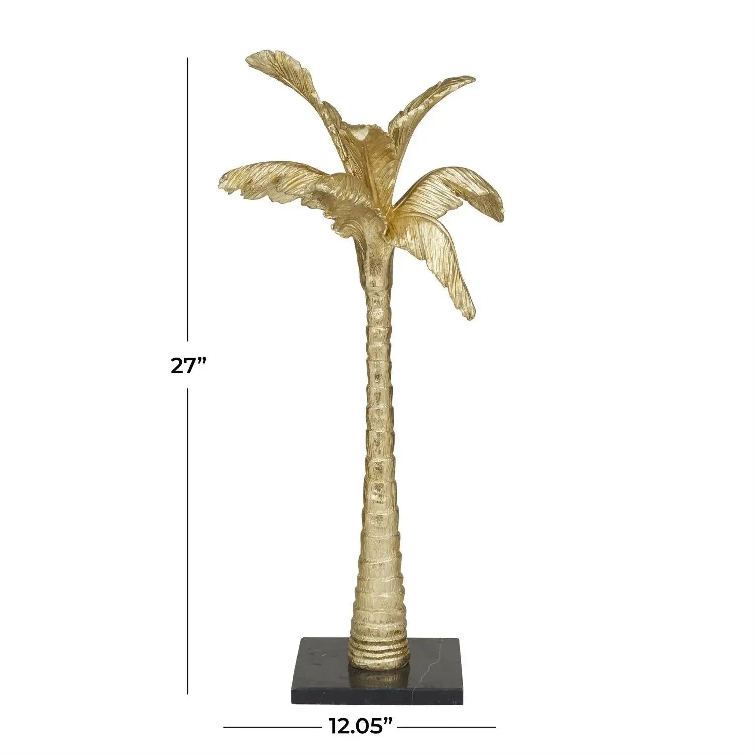 Gold Polystone Tree Palm Decorative Sculpture Loving Coastal Living