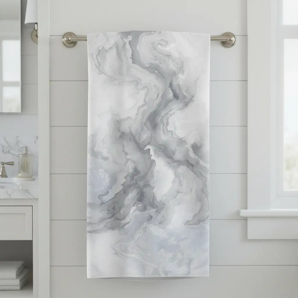 Elegant Marble Mink Bath Towel Printify