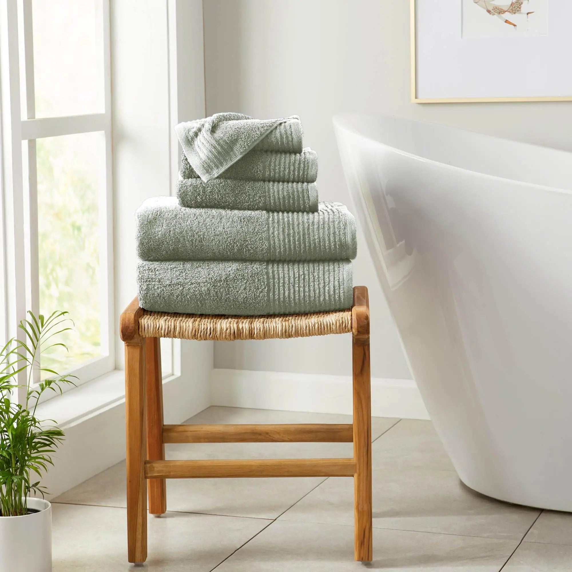 6 Piece Set Cotton Bath Towels - Kasper Collection Great Bay Home
