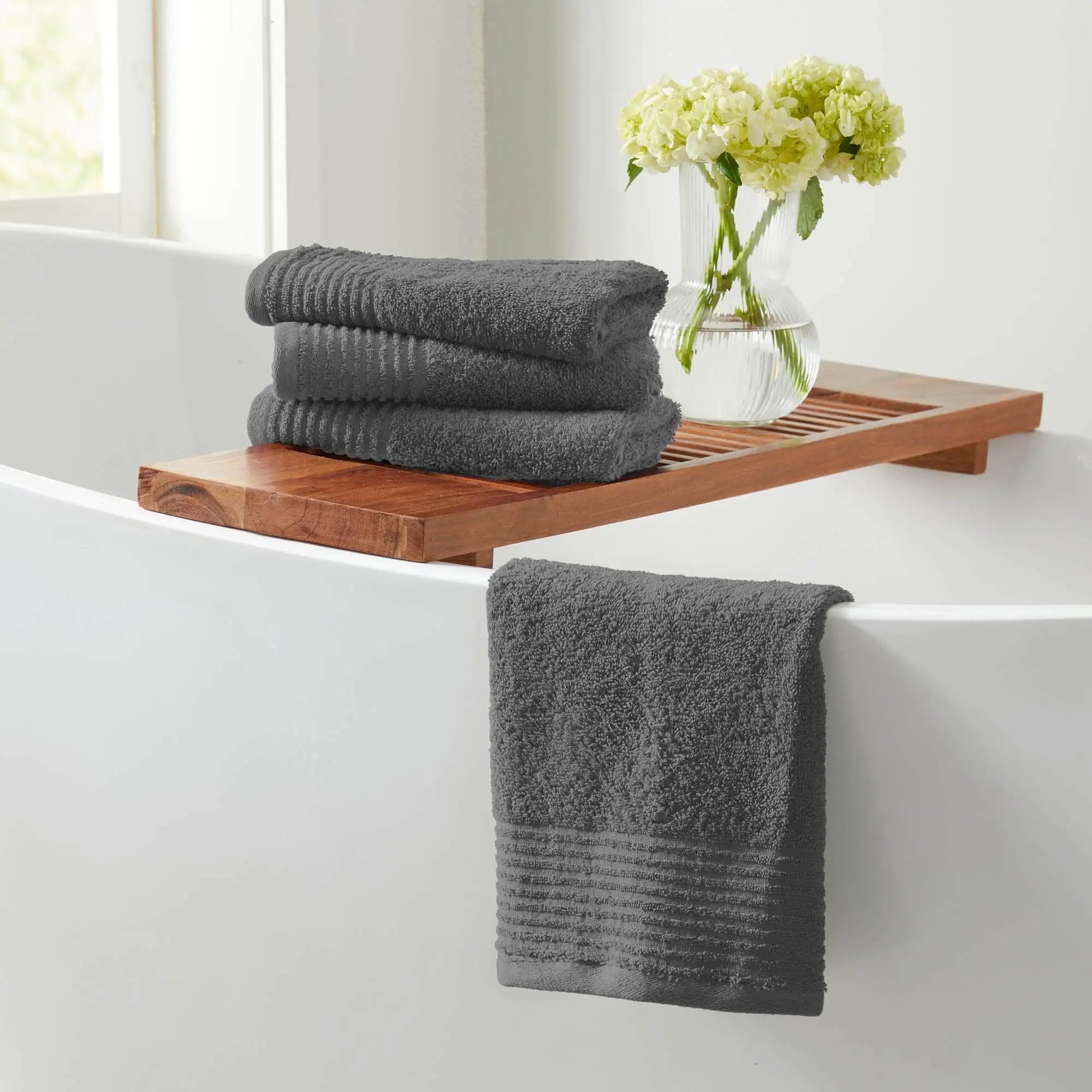 6 Piece Set Cotton Bath Towels - Kasper Collection Great Bay Home