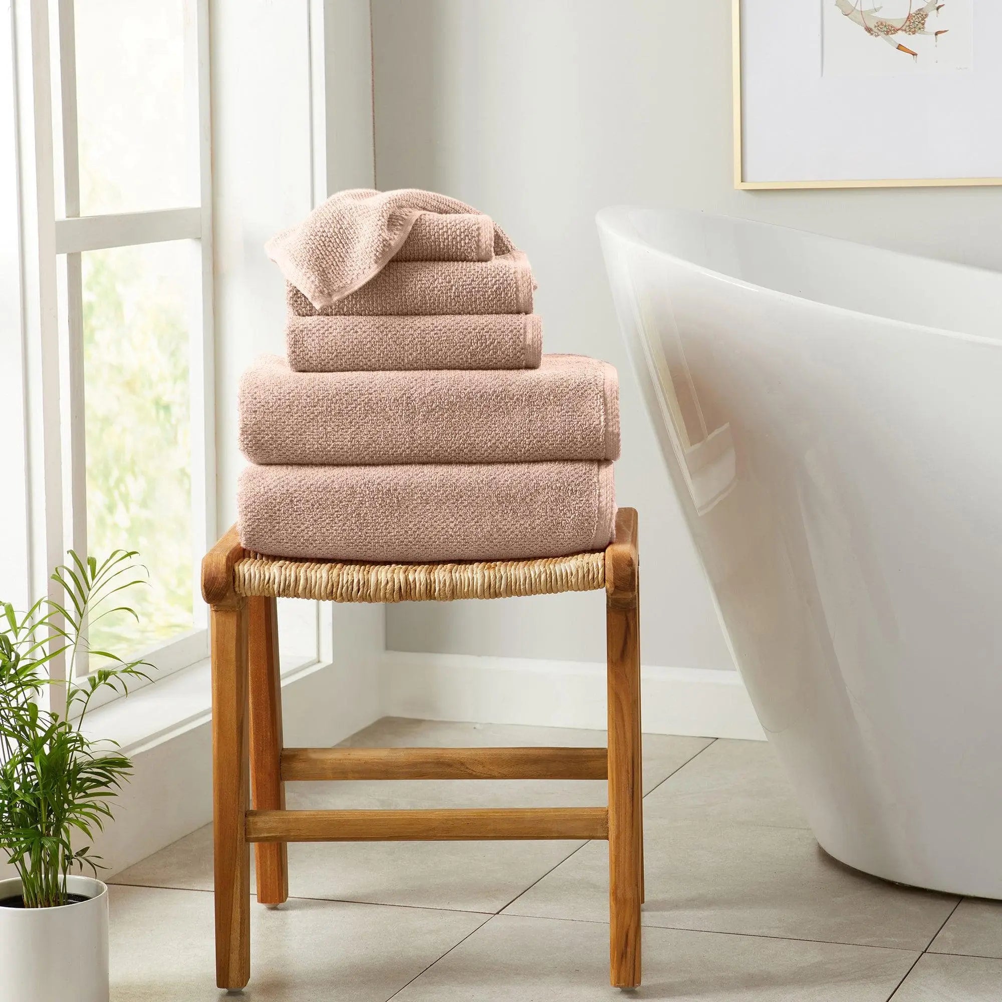 6 Piece Set Cotton Bath Towels - Kasper Collection Great Bay Home