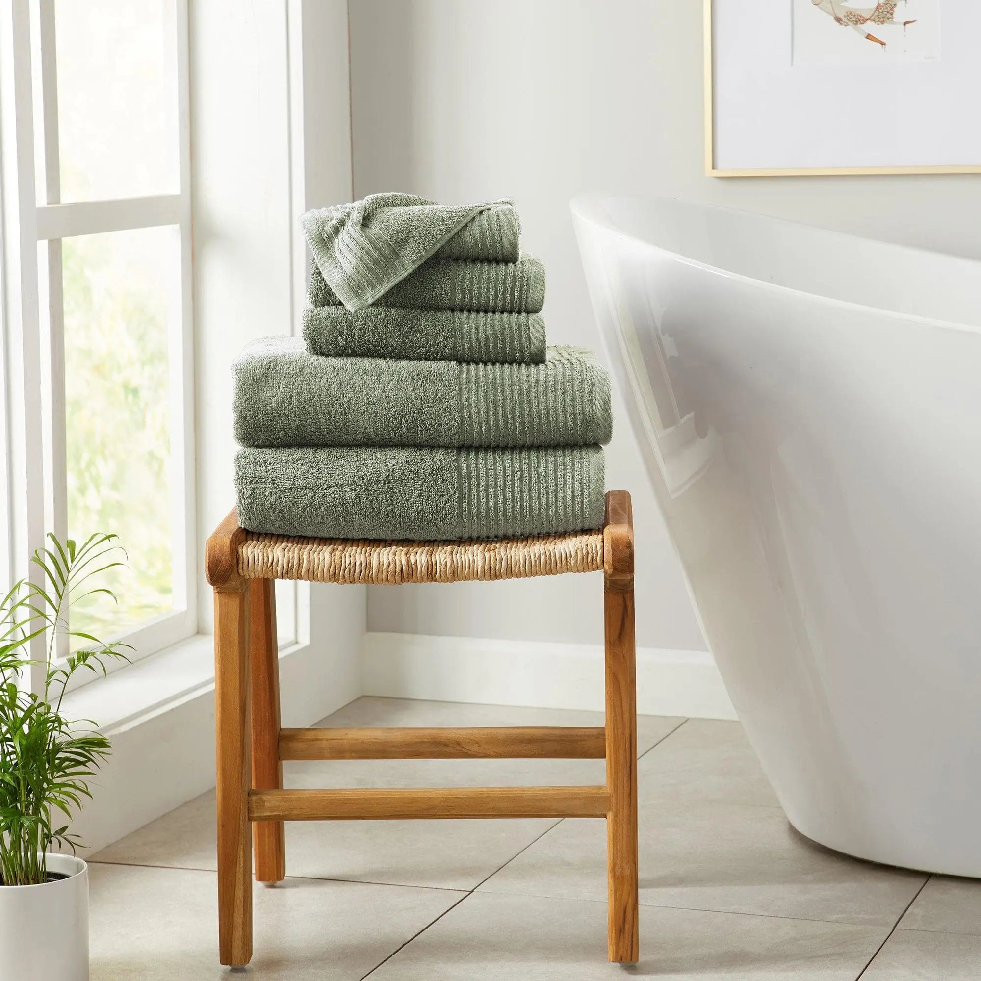 6 Piece Set Cotton Bath Towels - Kasper Collection Great Bay Home
