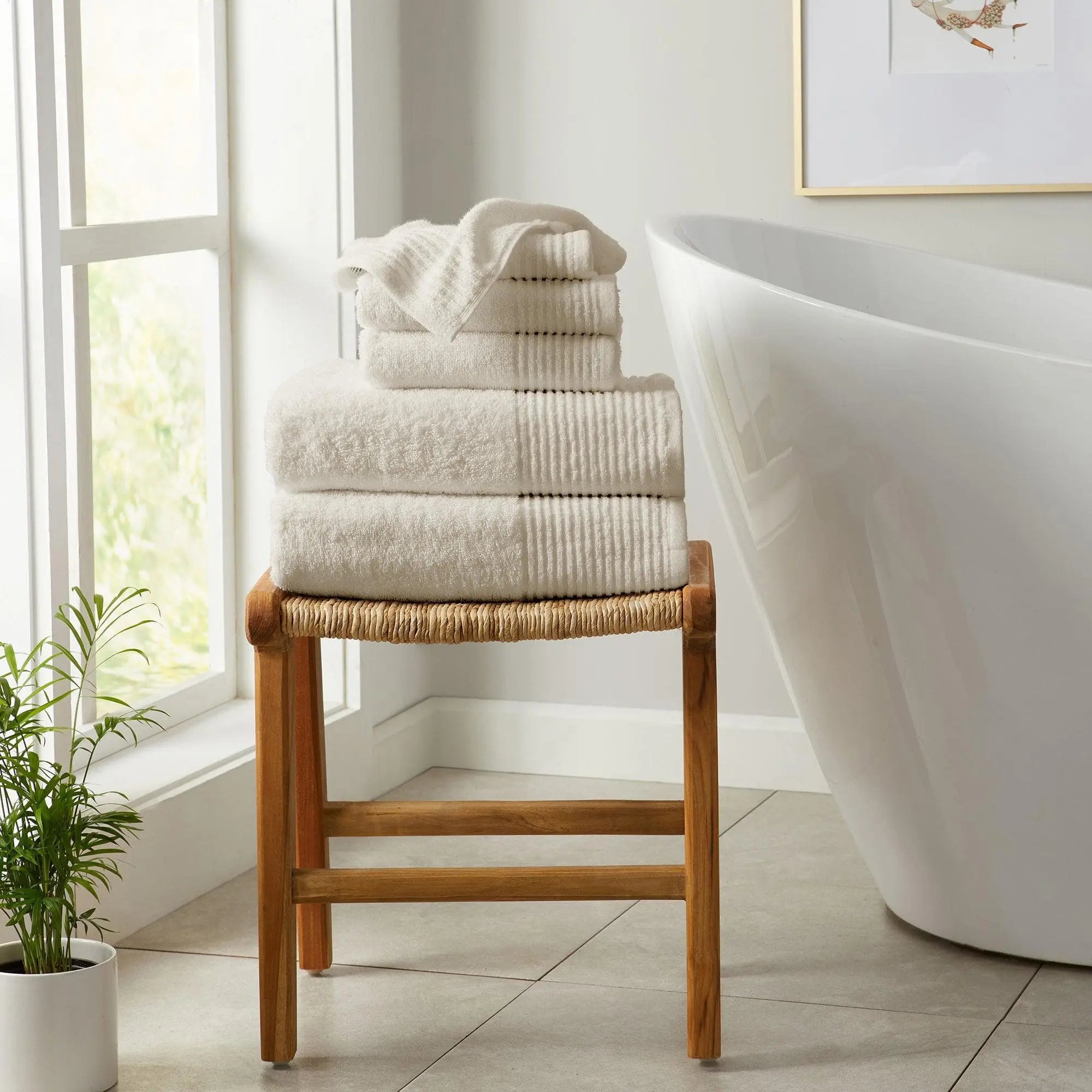 6 Piece Set Cotton Bath Towels - Kasper Collection Great Bay Home