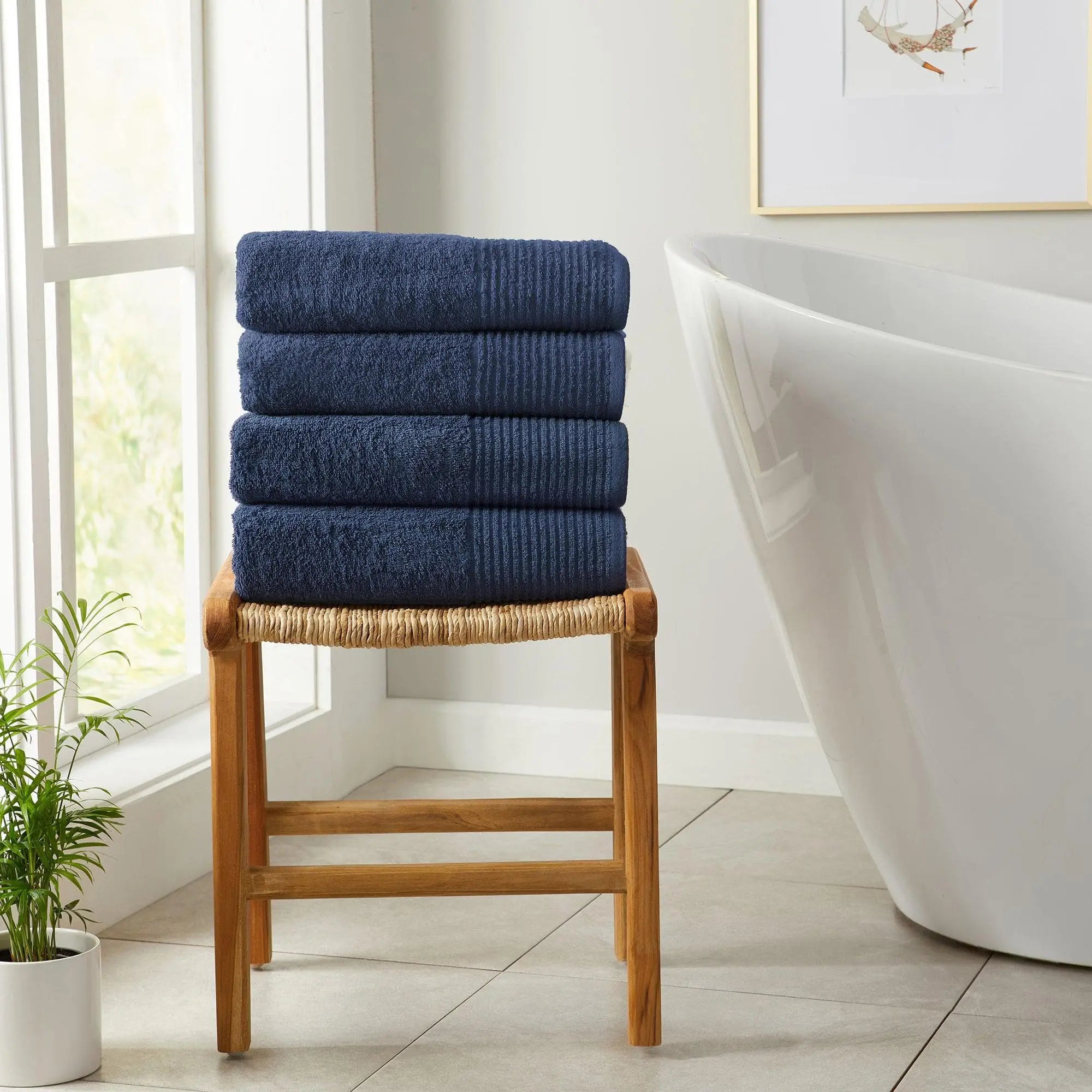 6 Piece Set Cotton Bath Towels - Kasper Collection Great Bay Home