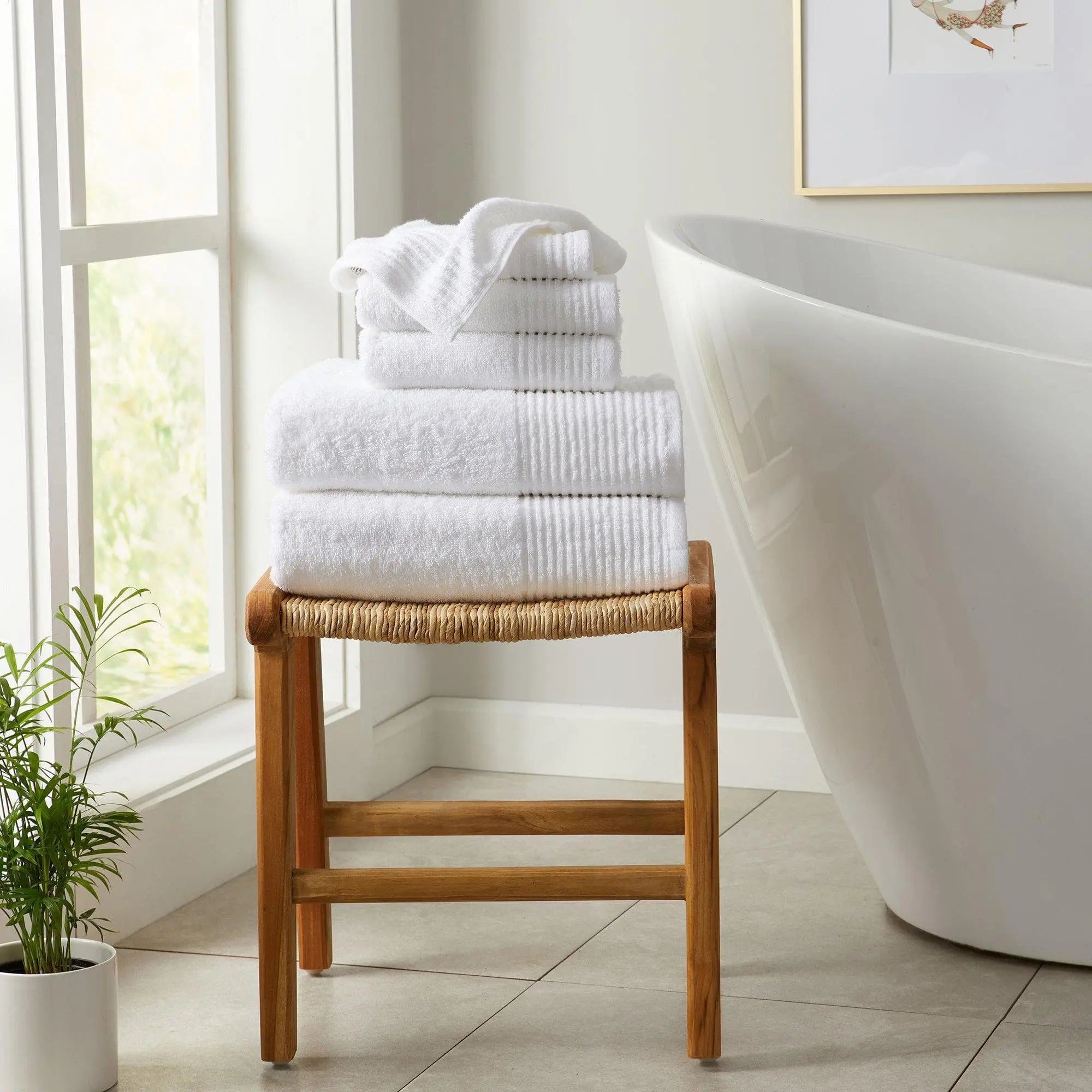 6 Piece Set Cotton Bath Towels - Kasper Collection Great Bay Home