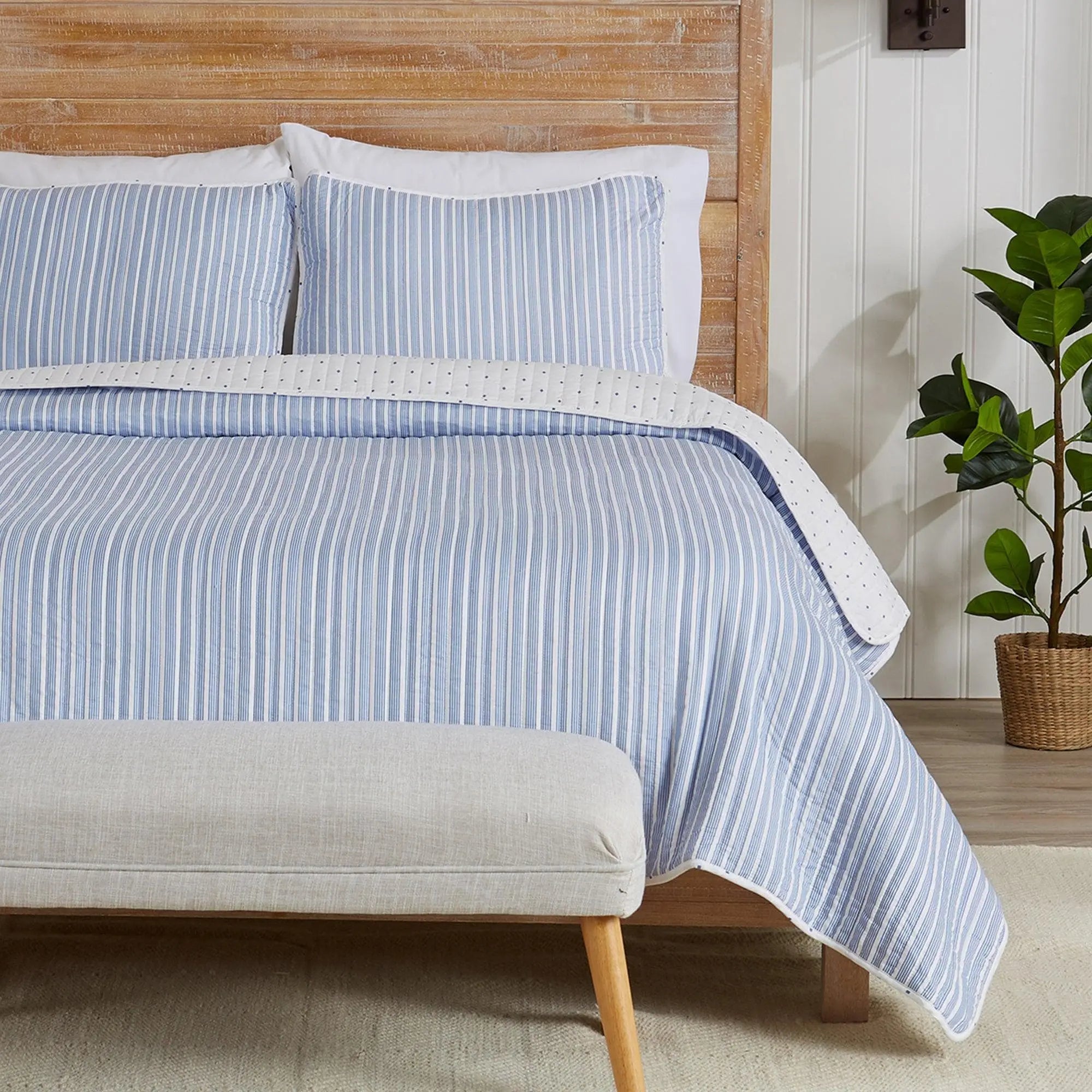 3-Piece Stripe Quilt - Marcie Collection Great Bay Home