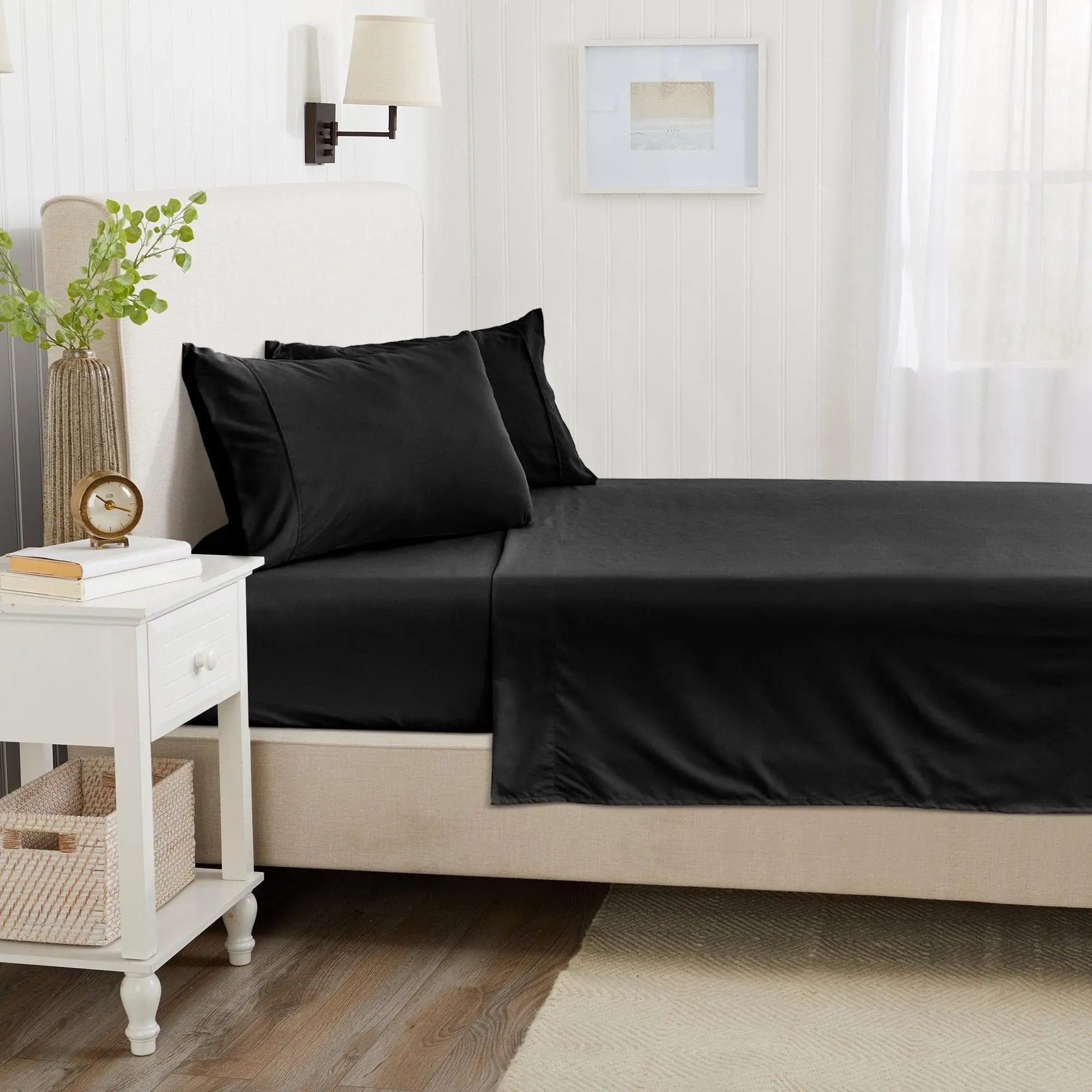 4 Piece Solid Microfiber Sheet - Amara Collection Great Bay Home