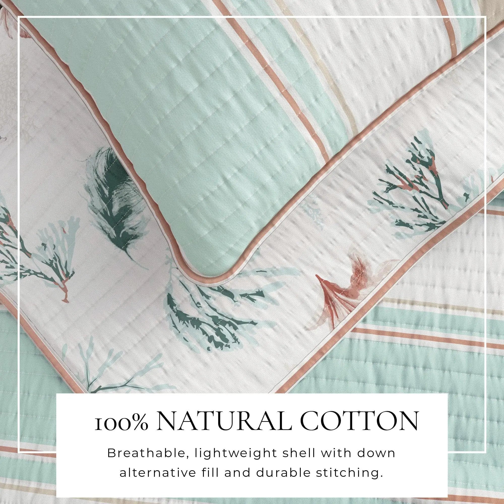 Coastal Printed Cotton Quilt Set - St. Augustine Collection Great Bay Home