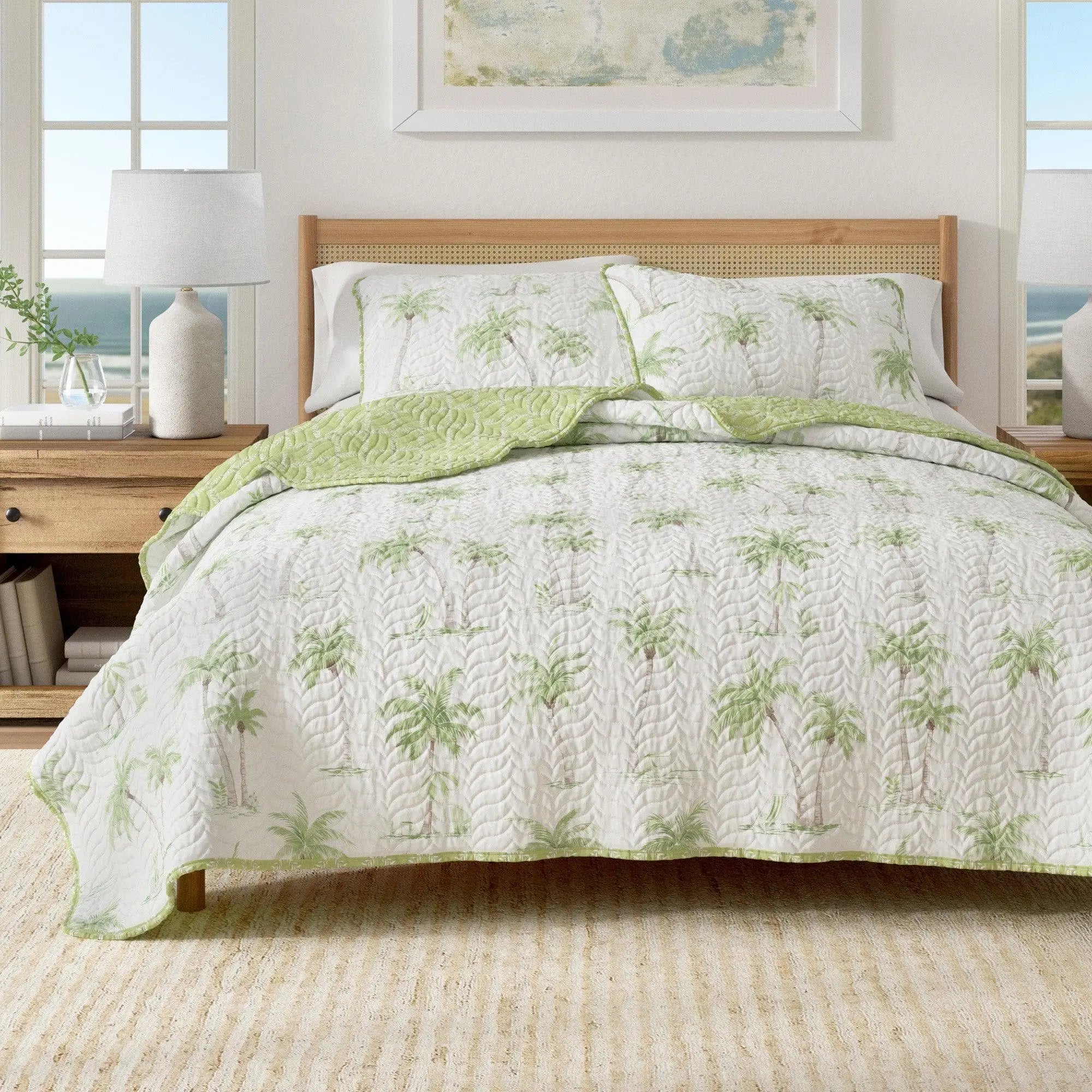 West Palm Trees Coastal Quilt Set - Coronado Collection Great Bay Home