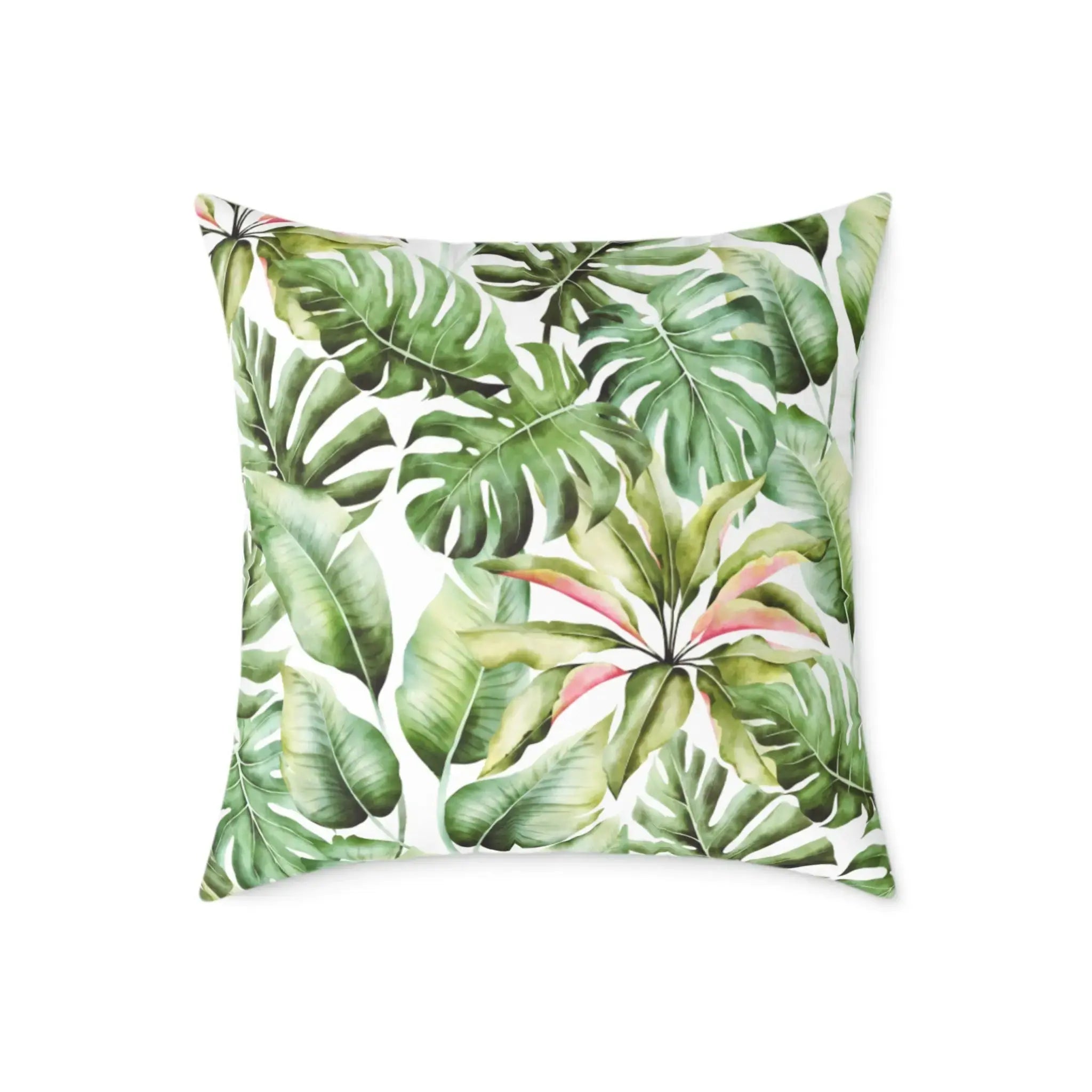 Tropical Monstera Leaves Square Pillow | Botanical Throw Pillow  Home Decor