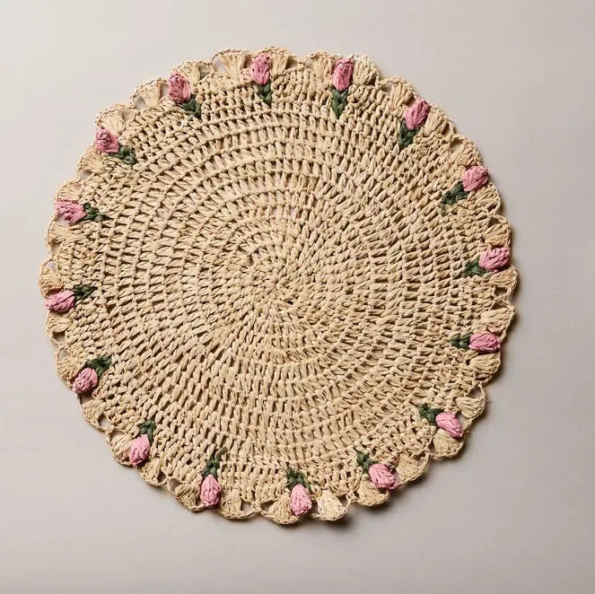 Tulip Floral Raffia Placemats Payton James